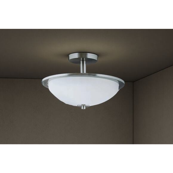 FlushMount Light Progress Lighting Replay 1-Light Brushed Nickel LED Semi-Flush - Picture 2 of 9
